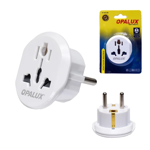 Adaptador Schuko a Toma Universal Opalux OP-605-2BL: Conexión Global en Tu Hogar, Adaptador Schuko, Adaptador Viajero con enchufe Inglés