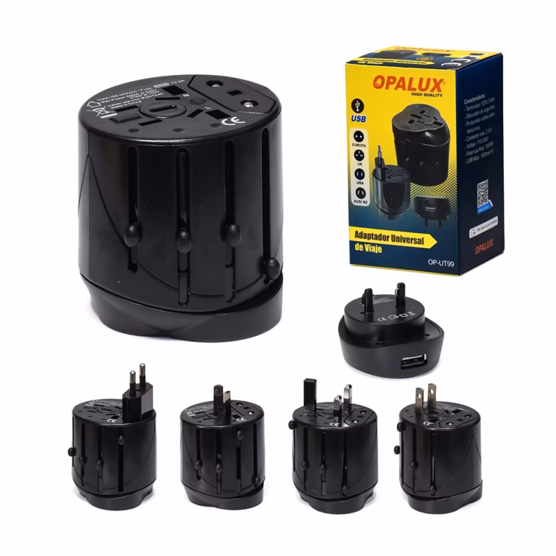 Adaptador de Viaje Universal Opalux OP UT Conexión Global en tus Manos