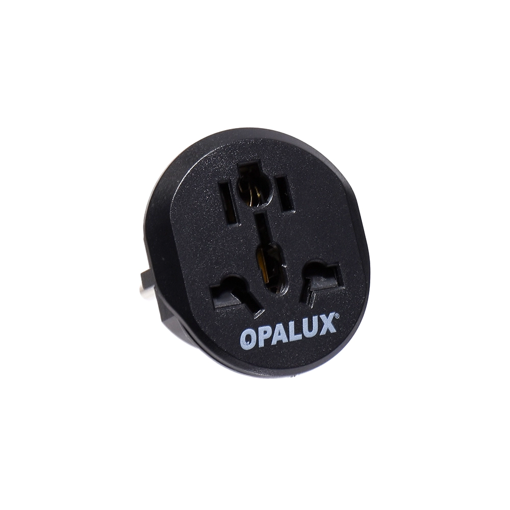 Adaptador Universal para Toma Corriente Schuko | Opalux OP-605-2NG, Adaptador Schuko con Toma Universal, Adaptador Viajero