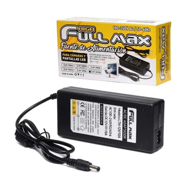 Adaptador de Corriente 12V 10A High Full Max LTH-12V10A(HFM): Potencia Confiable para tus Dispositivos, Adaptador de Voltaje 12V 10A