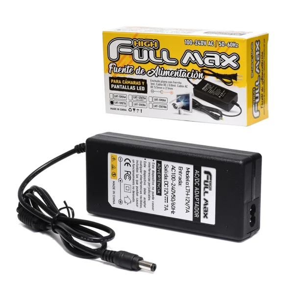 Adaptador de Corriente 12V 7A High Full Max LTH-12V7A(HFM), Adaptador 12V 7A, Transformador 12V7A