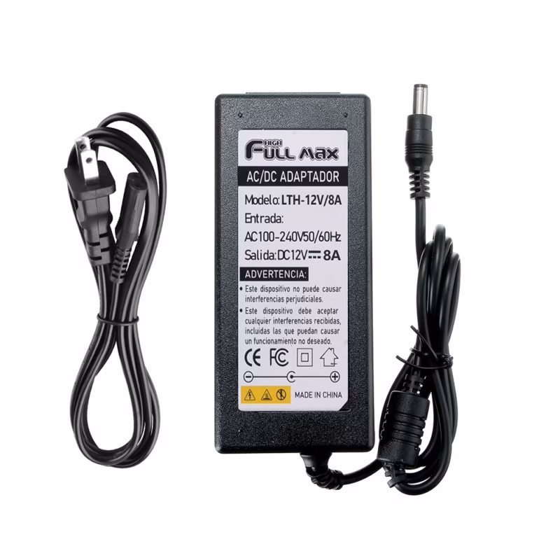 Adaptador de 12V 8A High Full Max LTH-12V8A(HFM)___01 Adaptador de Corriente 12V 8A | Conector Plug DC 5.5*2.52mm | High Full Max LTH-12V8A(HFM): Potencia Confiable para tus Dispositivos, Adaptador de Corriente 12V 8A, Convertidor DC 12V8A