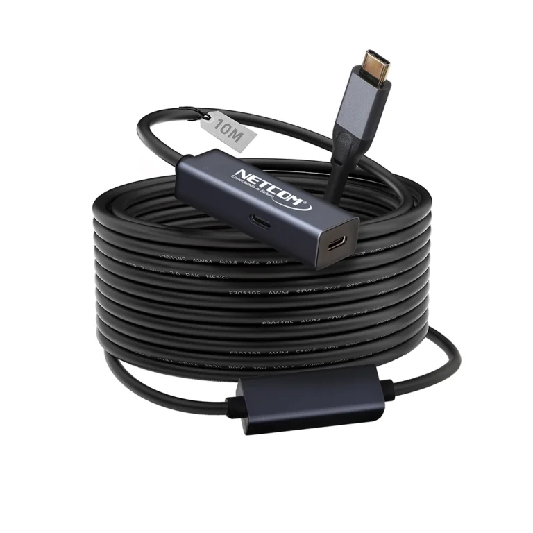 Cable Extensión USB-C Activo | 10 Metros | 4K@60hz | Netcom PE-EX0210: Conectividad sin Límites