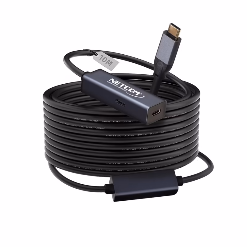 Cable Extensión USB C  Metros Activo NETCOM PE EX Conexión Estable y Rápida a Larga Distancia