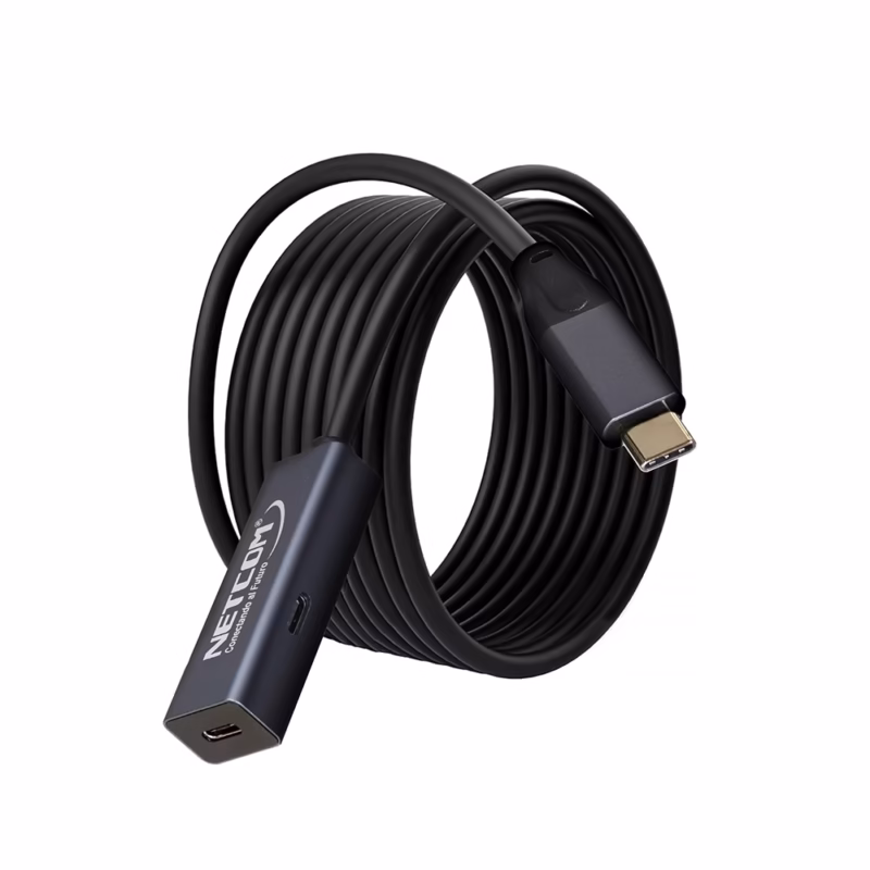 Cable Extensión USB C  Metros NETCOM PE EX Conexión Estable y Rápida a Larga Distancia
