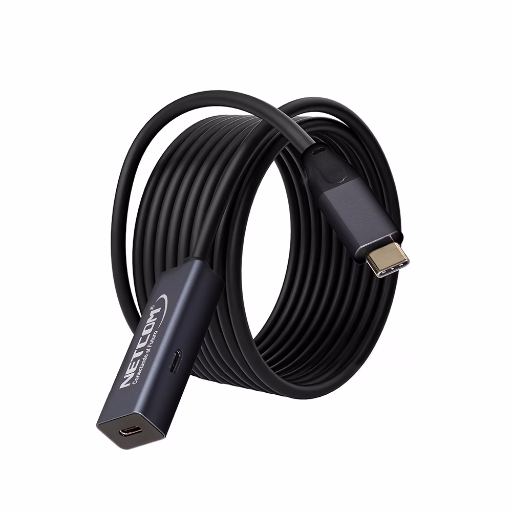 Cable Extensión USB C Activo |  Metros | Gbps | khz | Netcom PE EX Conectividad sin Límites