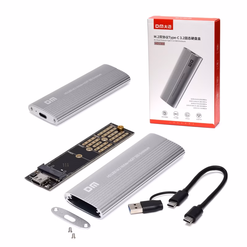 Carcasa para Memorias M Protocolo Dual NVMe NGFF SATA DM HD Velocidad y Versatilidad en tus Manos