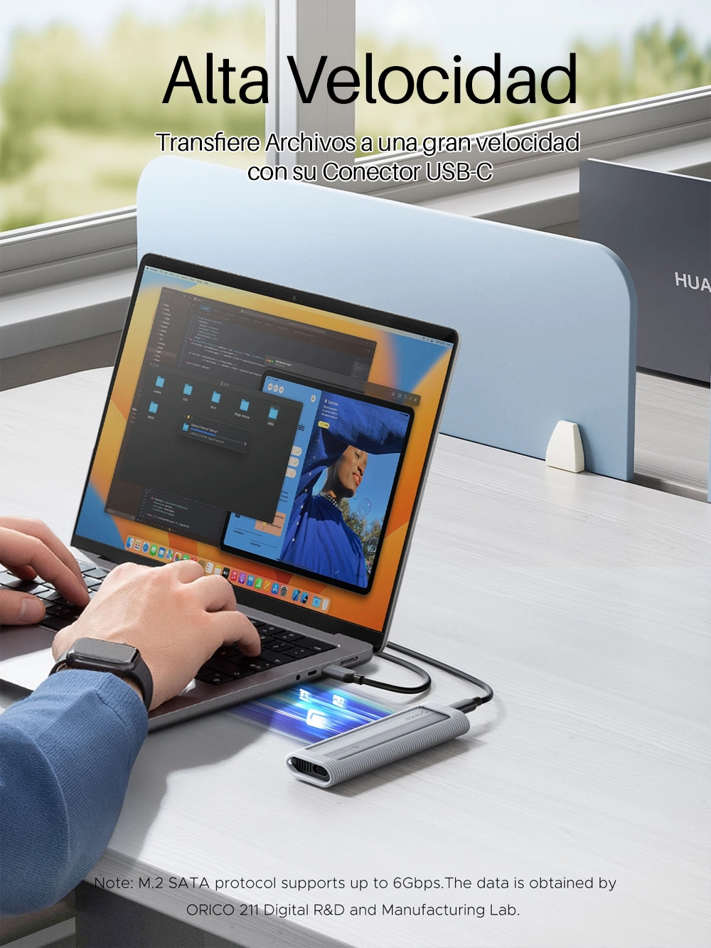 Carcasa ORICO AXM2S-G2-V1 | Protocolo Dual NVMe/NGFF SATA: Rendimiento y Flexibilidad en un Diseño Compacto, Case M.2 NVME y SATA