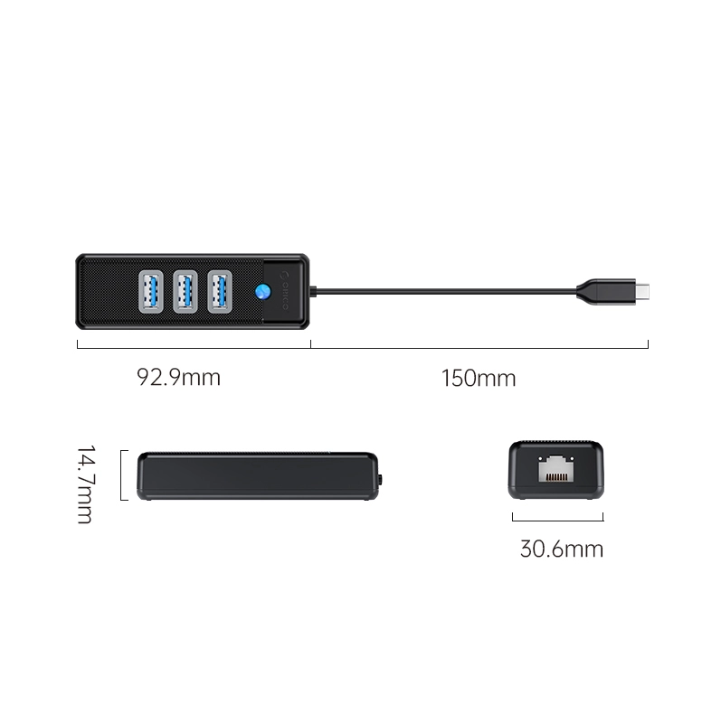 Hub USB 3.0 y RJ45 Gigabit ORICO PW3UR: La Solución Definitiva para tu Conectividad