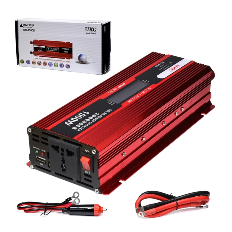 Inversor de Corriente 1500W UKC KC-1500D, Inversor de 12V a 220VAC 1500W