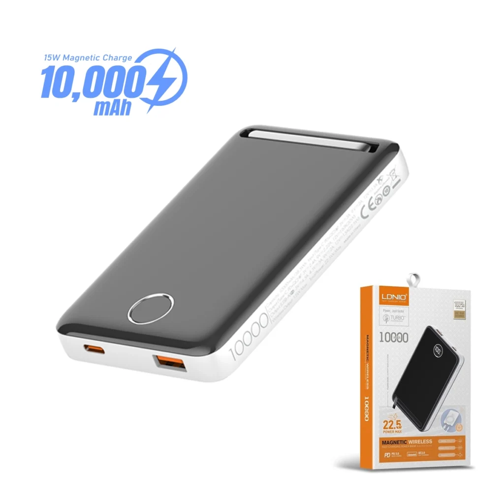 Power Bank Inalámbrico Magnético LDNIO PQ17 | 10,000mAh | PD+QC : Tu Compañero de Viaje con Carga Inalámbrica Perfecto