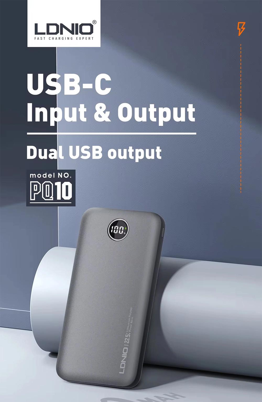 LDNIO PQ10 | Power Bank 10,000mAh | Ultra Delgado: Potencia Portátil en un Diseño Elegante para tus viajes