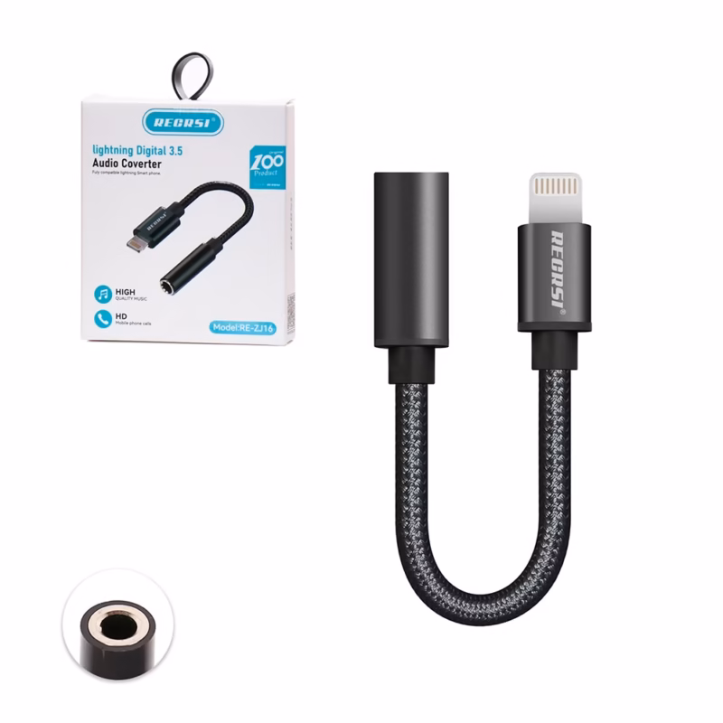 Adaptador Lightning a Audio MiniPlug mm RECRSI ZE ZJ Sonido en tus oídos