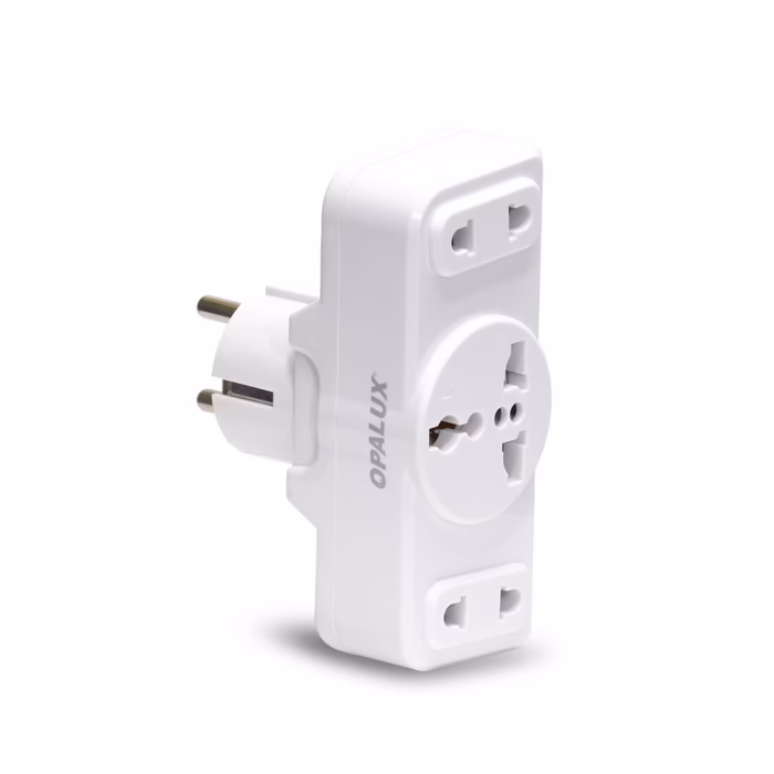 Adaptador Schuko con Enchufe Triple Opalux OP  K | A | W La Solución Simple para Conectar Más Dispositivos