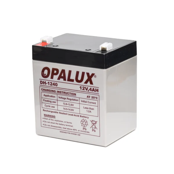 Batería Recargable Opalux DH-1240 | 12V 4A | Recargable: Respaldo de Energía Confiable