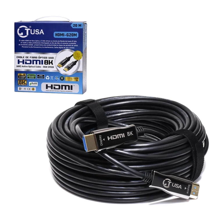 Cable HDMI 20 Metros 8K LT USA HDMI-G20M | Fibra Optica Activa AOC | HDR10 | High Speed | Ethernet | Audio Return: El Futuro de la Conexión Audiovisual