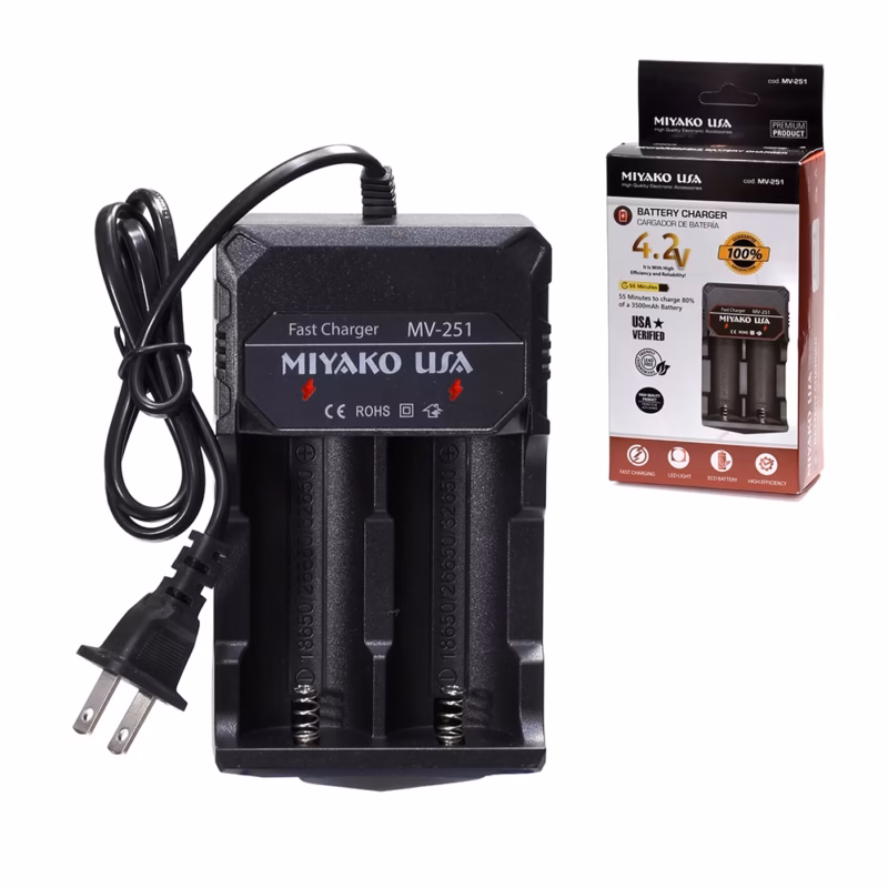Cargador de Baterías de Litio Miyako USA MV  Versatilidad y Potencia en un Solo Dispositivo