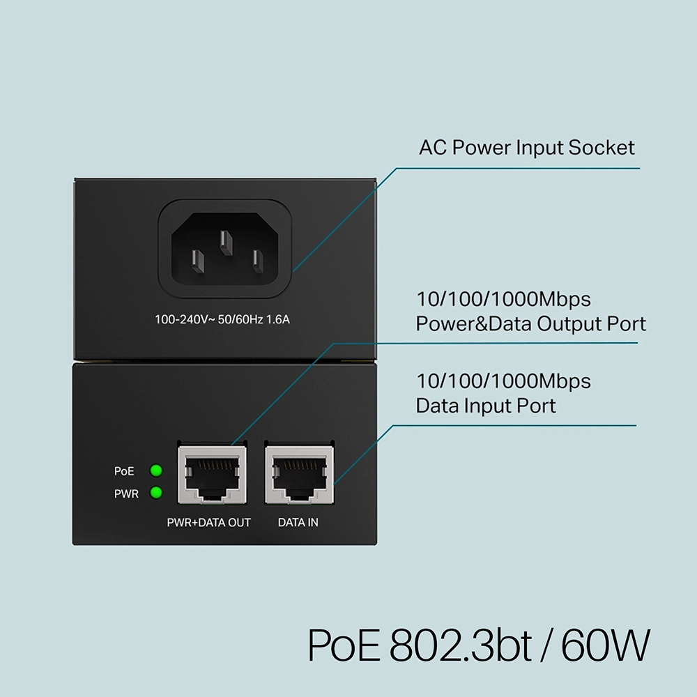 Inyector PoE++ TP-Link TL-POE170S | 802.3bt | 60W: La Solución Ideal para Dispositivos de Alta Potencia