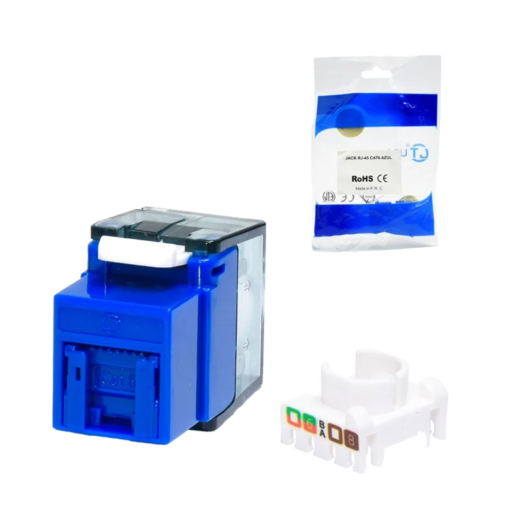 Jack RJ45 Cat6 Azul LT USA LT-J6BL-T | Protección contra Polvo | Tipo Keystone: La Conexión Segura para Redes Exigentes
