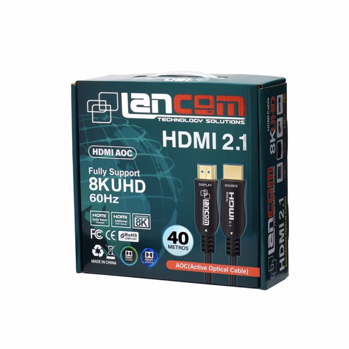 Cable HDMI  Metros | K | AOC Active Fiber Optical | Gbps | Audio Return | Lancom ZZ HDMI AOC K  El Futuro de la Conexión Audiovisual a tu Alcance