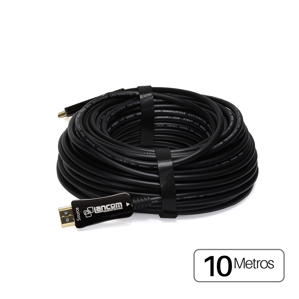 Cable HDMI 10 Metros 8K Lancom ZZ-HDMI-AOC-8K-10 | Versión 2.1 AOC Active Fiber Optical | 8K@60hz: El Futuro de la Conexión Audiovisual a tu Alcance