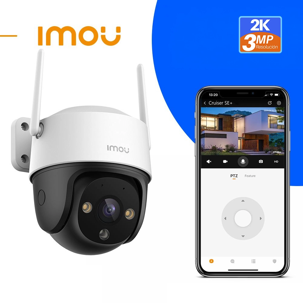 IMOU Cruiser SE+ 3MP | Visión Nocturna Full Color | 3 Megapíxeles 2K | Giratorio 360° | Cámara para Exterior IPC-K7C-3H1WE: Vigilancia Completa para tu Hogar