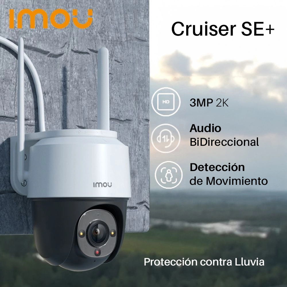 IMOU Cruiser SE+ 3MP | Visión Nocturna Full Color | 3 Megapíxeles 2K | Giratorio 360° | Cámara para Exterior IPC-K7C-3H1WE: Vigilancia Completa para tu Hogar