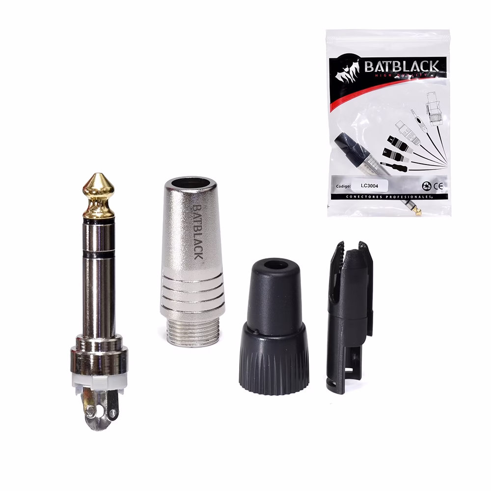 Conector Plug Estéreo BatBlack LC Conexiones de Audio Confiables y Duraderas