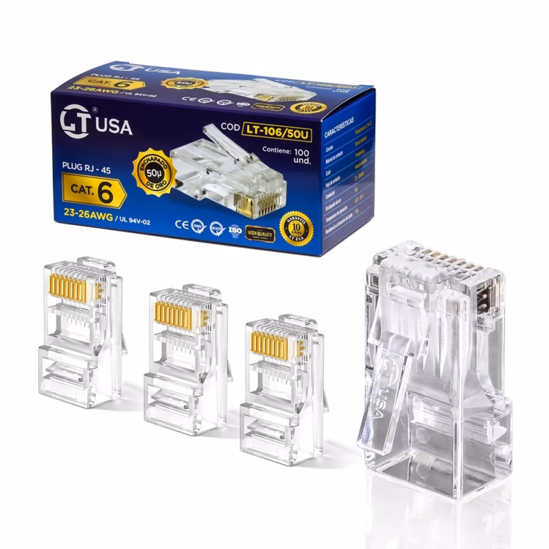Conector RJ Cat LT USA LT U Conectividad de Alto Rendimiento para Redes Gigabit Caja x