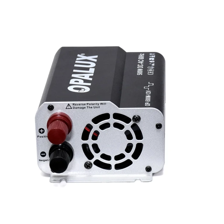 Inversor de Voltaje Opalux OP-500M-12V | 12V DC a 220V AC: Alimenta tus Dispositivos Donde Quieras, 12V a 220V 500w, 12V a 220V AC 500W