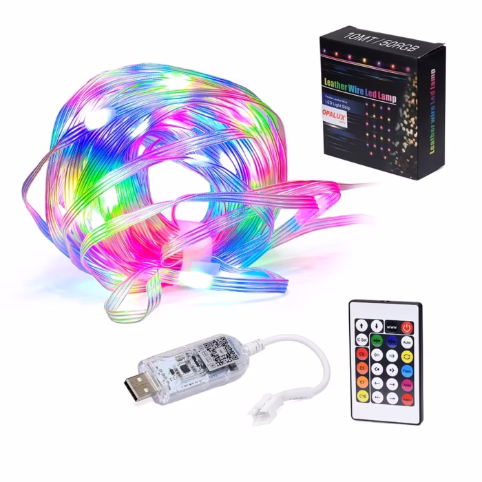 Tira Led Decorativa 10M 50 LED RGB Opalux OP 20ST RGB HD Multimedia PERU SAC Tira LED Decorativa Opalux OP ST RGB | Metros Led RGB de Alta Luminosidad Dale Vida a tus Espacios con Iluminación Inteligente Tira LED de M RGB