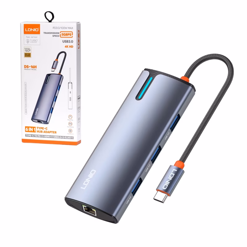 Adaptador USB C  en  LDNIO DS H Convierte tu USB C en una Estación de Trabajo Completa