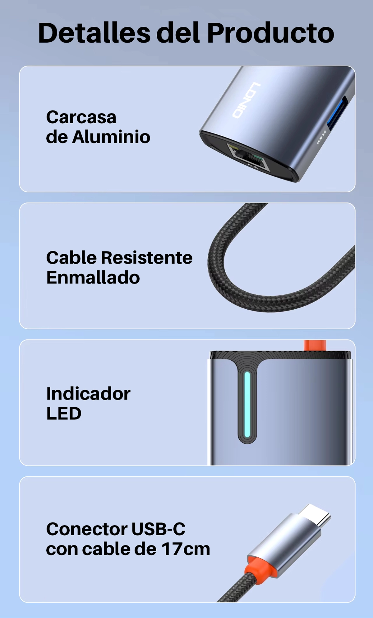 Adaptador USB-C 6 en 1 LDNIO DS-16H: ¡Convierte tu USB-C en una Estación de Trabajo Completa!