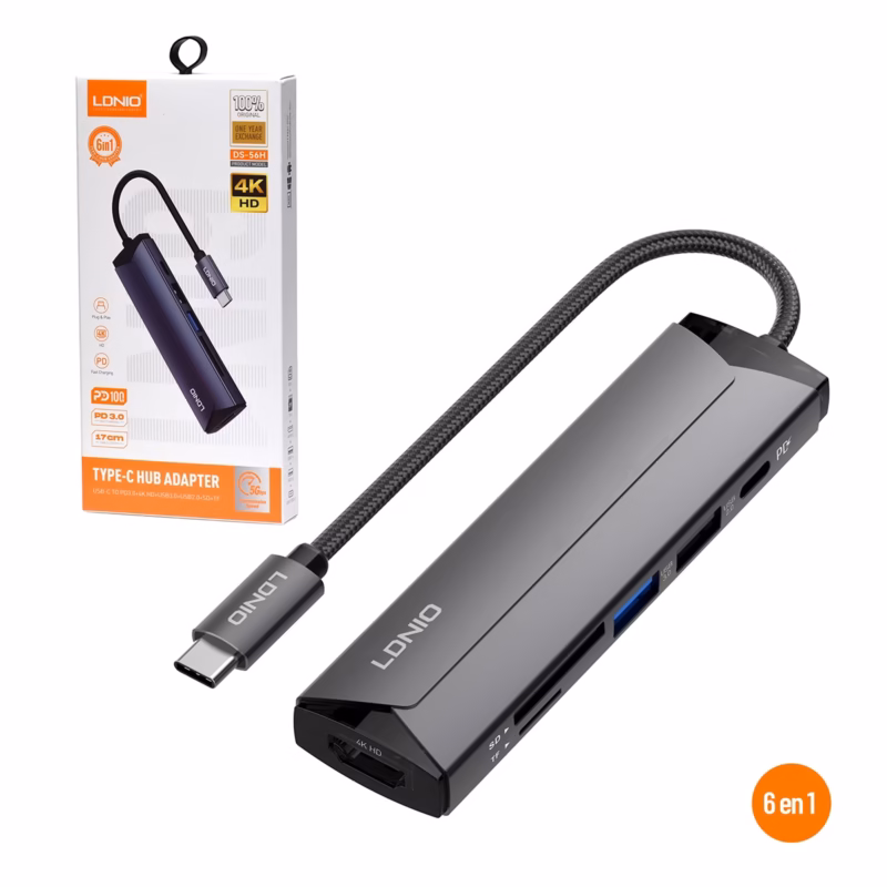 Adaptador USB C  en  LDNIO DS H Convierte tu USB C en un Centro Multimedia