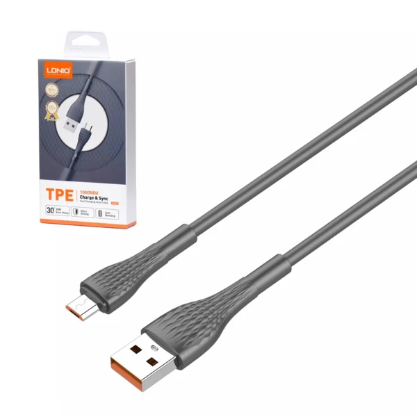 Cable Micro USB 30W 1MT LDNIO LS671-M: ¡Carga Rápida y Resistente para tus Dispositivos!