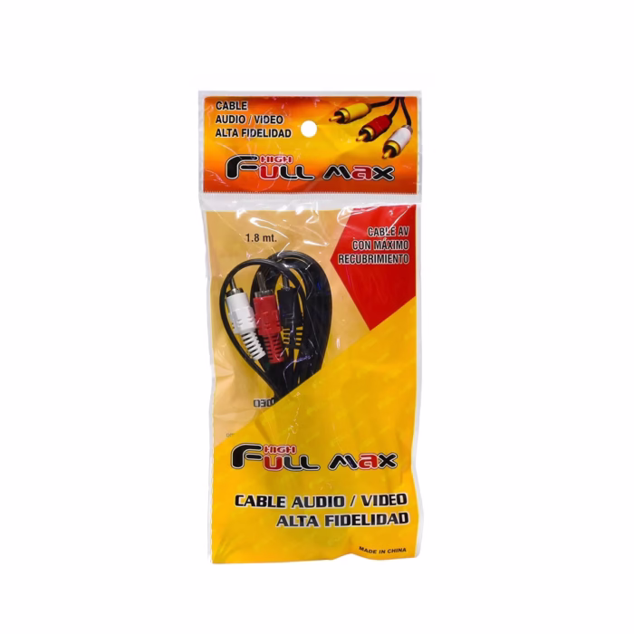Cable MiniPlug a  RCA m High Full Max ZZ AV  BK Conecta tu Audio con Versatilidad