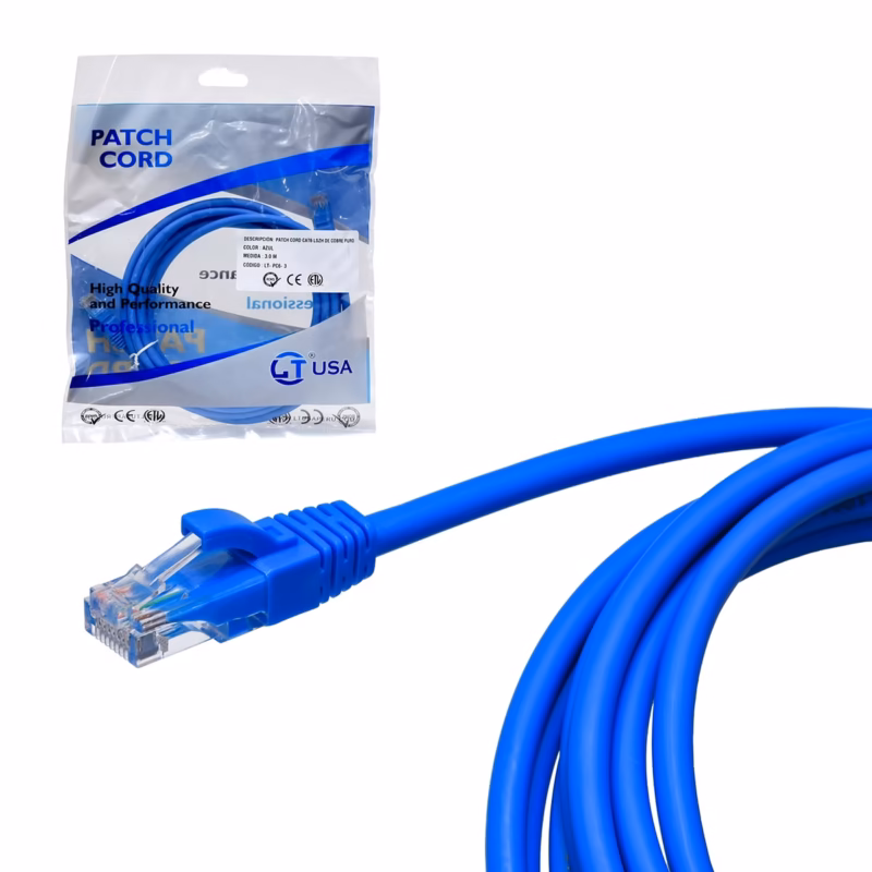 Cable Patch Cord Cat  Metros LSZH Azul | LT USA LTT PC  Conexión Estable y Segura para tu Red