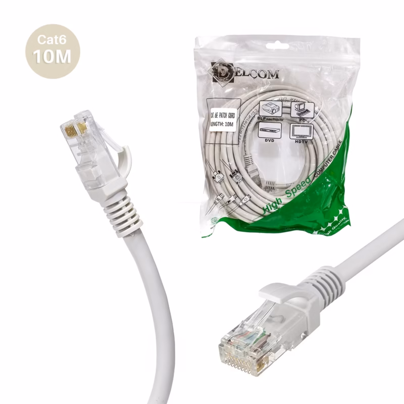 Cable Patch Cord Cat  Metros DELCOM DPAT Conexión Estable  Color Beige