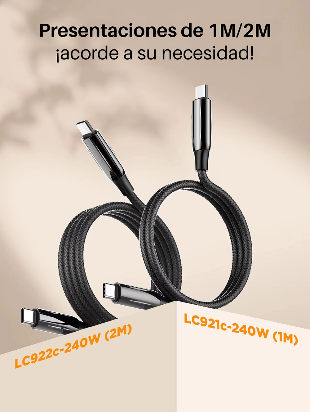 Cable USB-C 1MT LDNIO LC921C-240W: ¡Potencia Máxima con 240W y PD 3.1!