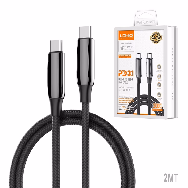 Cable USB C MT W LDNIO LCC W Potencia y Durabilidad