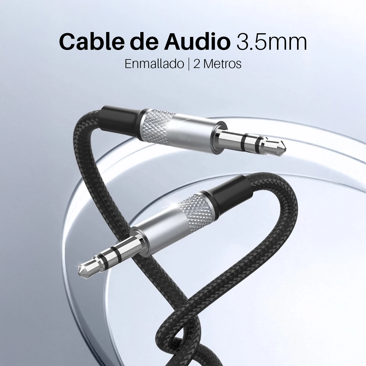 Cable de Audio Auxiliar 2MT 3.5mm LDNIO LS-Y82A: ¡Sonido Nítido y Conexión Resistente!