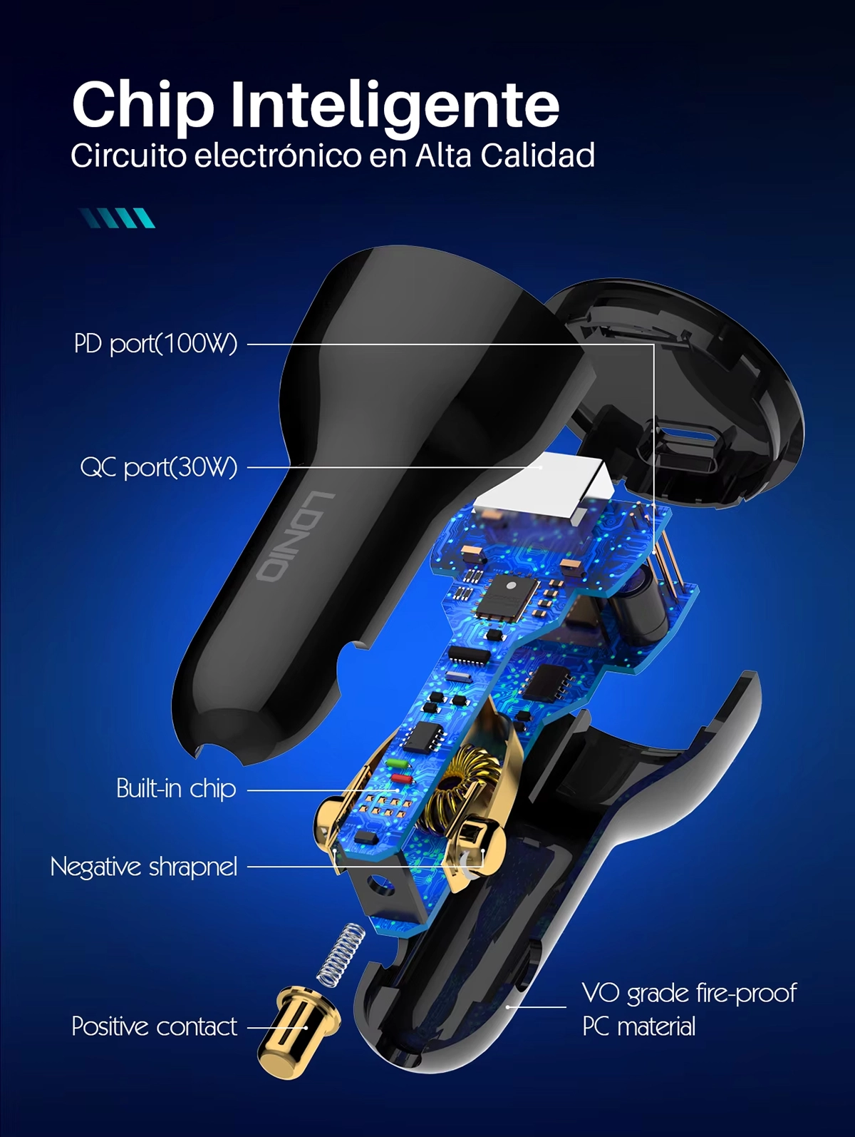 Cargador USB-C 100W para Auto LDNIO C101: ¡Carga Ultrarrápida en tu Vehículo!, Cargador USB para Camión