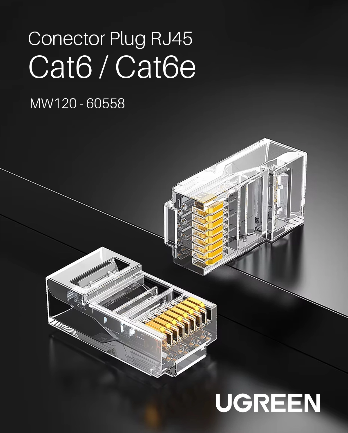 Conectores RJ45 Cat6 UGREEN NW120-60558: ¡Crea Conexiones de Red Confiables!