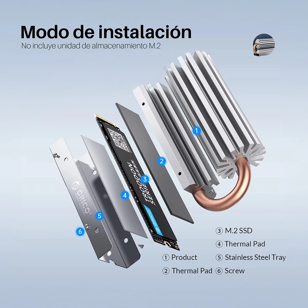 Disipador de Calor para M.2 ORICO M2HS5: ¡Mantén tu SSD M.2 Frío y Rendimiento al Máximo!