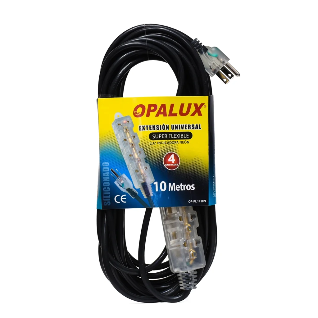 Extensión Eléctrica M Opalux OP FLN Alcanza Cualquier Tomacorriente con Seguridad