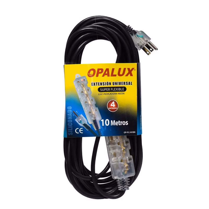 Extensión Eléctrica M Opalux OP FLN Alcanza Cualquier Tomacorriente con Seguridad