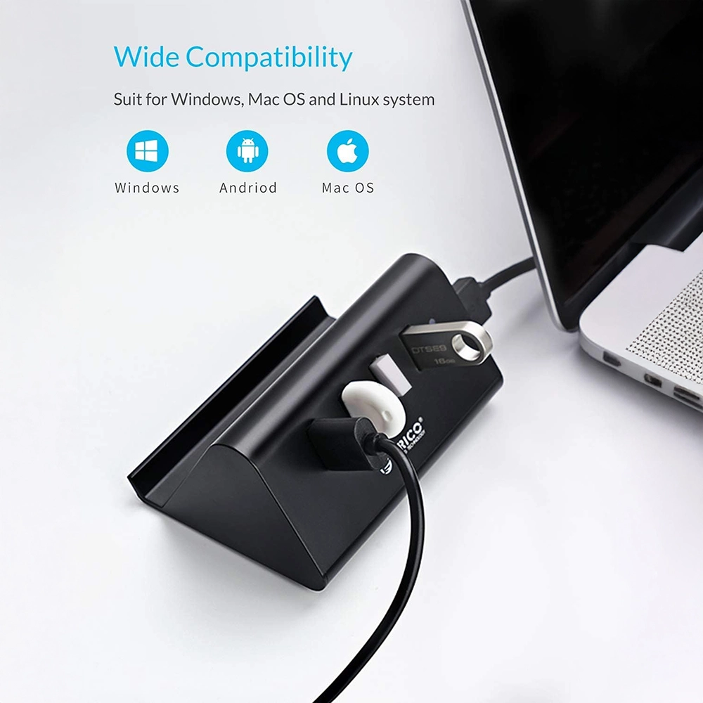 Hub USB 3.0 ORICO SHC-U3: ¡Multiplica tus Conexiones con Velocidad y Estilo!