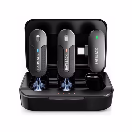 Micrófono Solapero Doble USB-C BatBlack BT-M8-2: ¡Audio Profesional Inalámbrico!