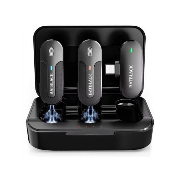 Micrófono Solapero Doble USB-C BatBlack BT-M8-2: ¡Audio Profesional Inalámbrico!