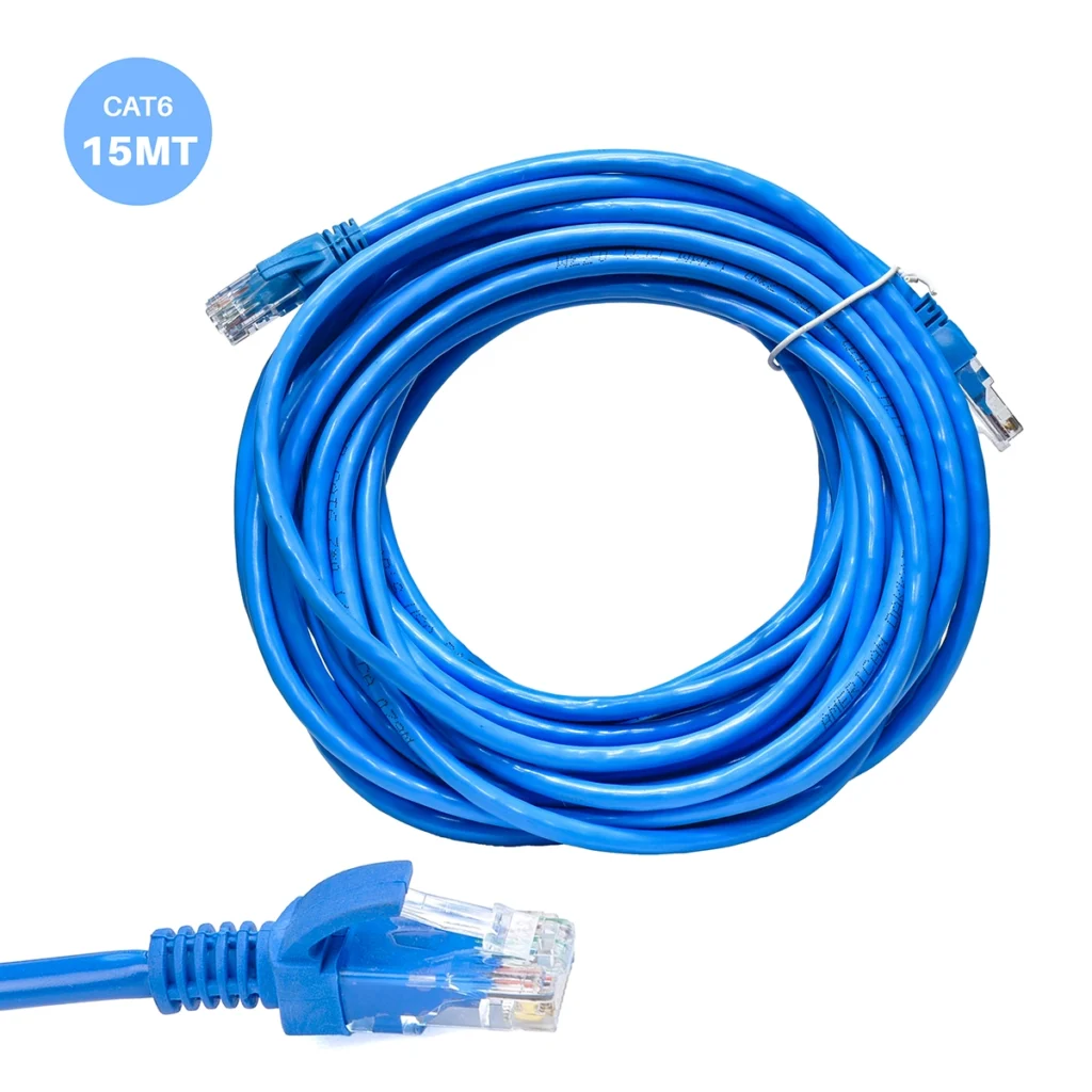 Patch Cord Cat6 15 Metros American Dakar PC6-15M Azul: ¡Conexión Gigabit Estable a Larga Distancia!